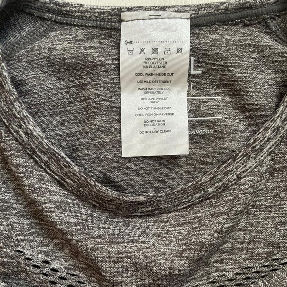 AYBL MOTION SEAMLESS LONG SLEEVE CROP TOP GREY MARL SIZE M - Picture 7 of 9